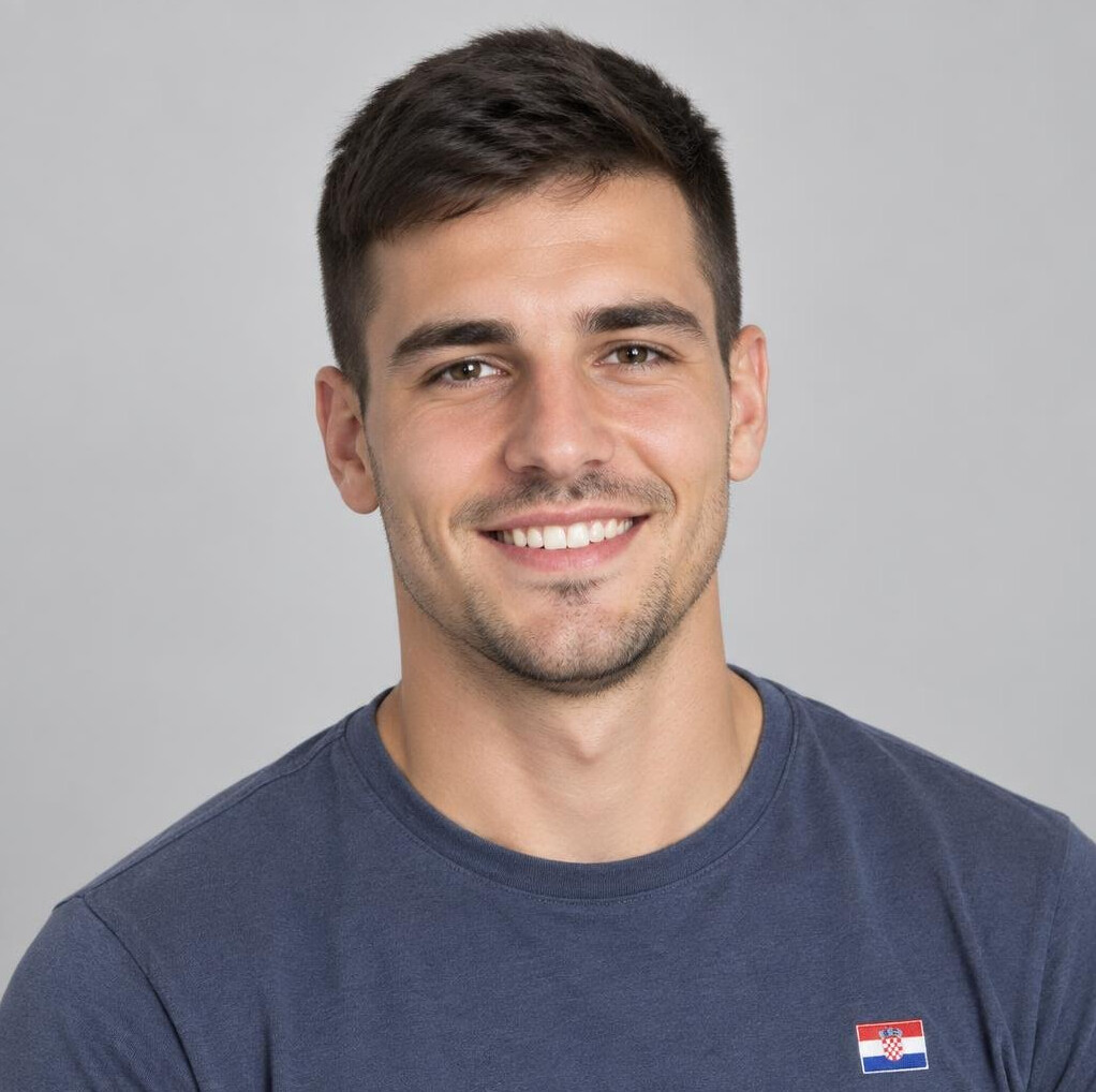 Studio portrait of a young man with short hair
