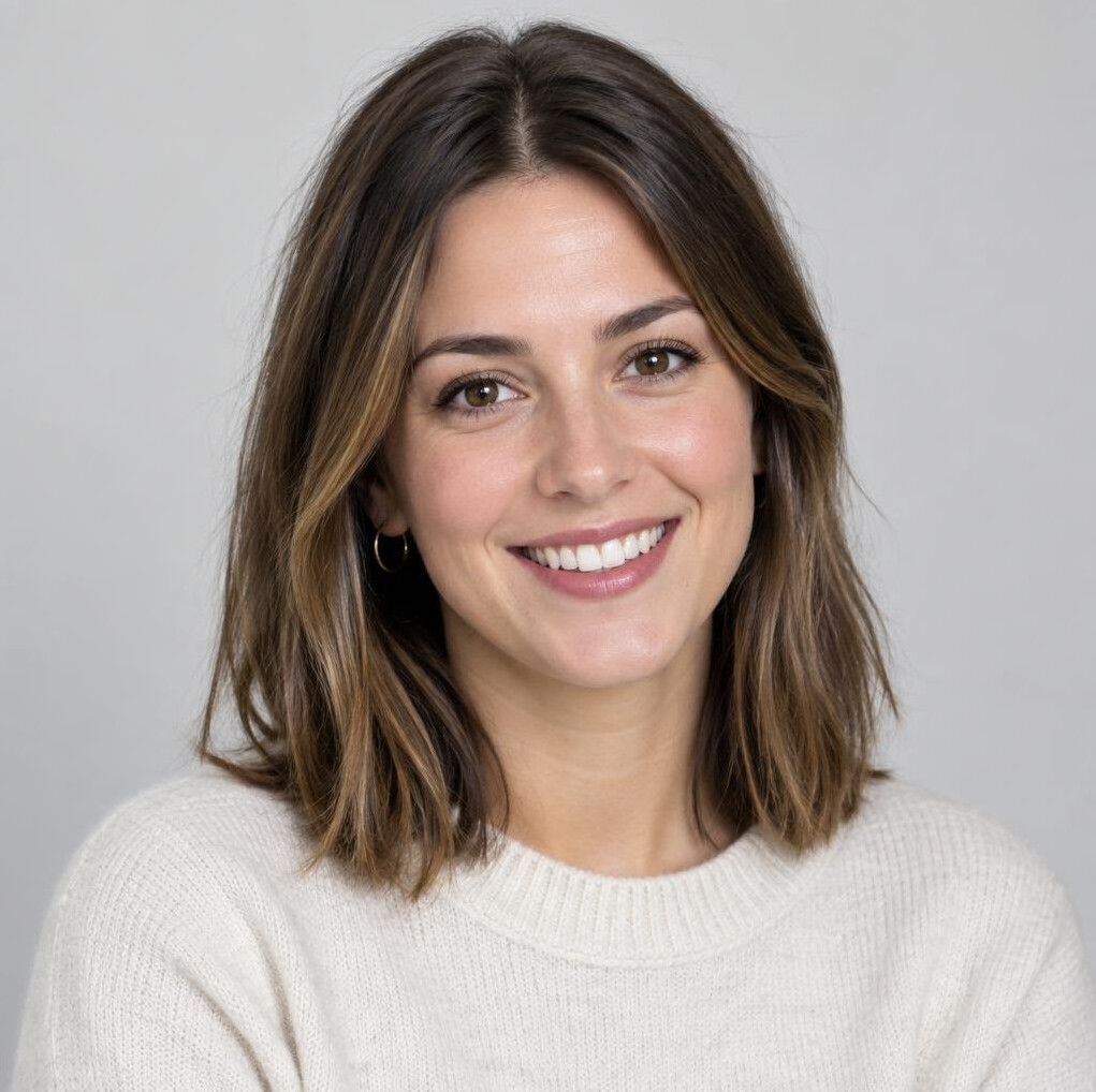 Studio portrait of a smiling young woman