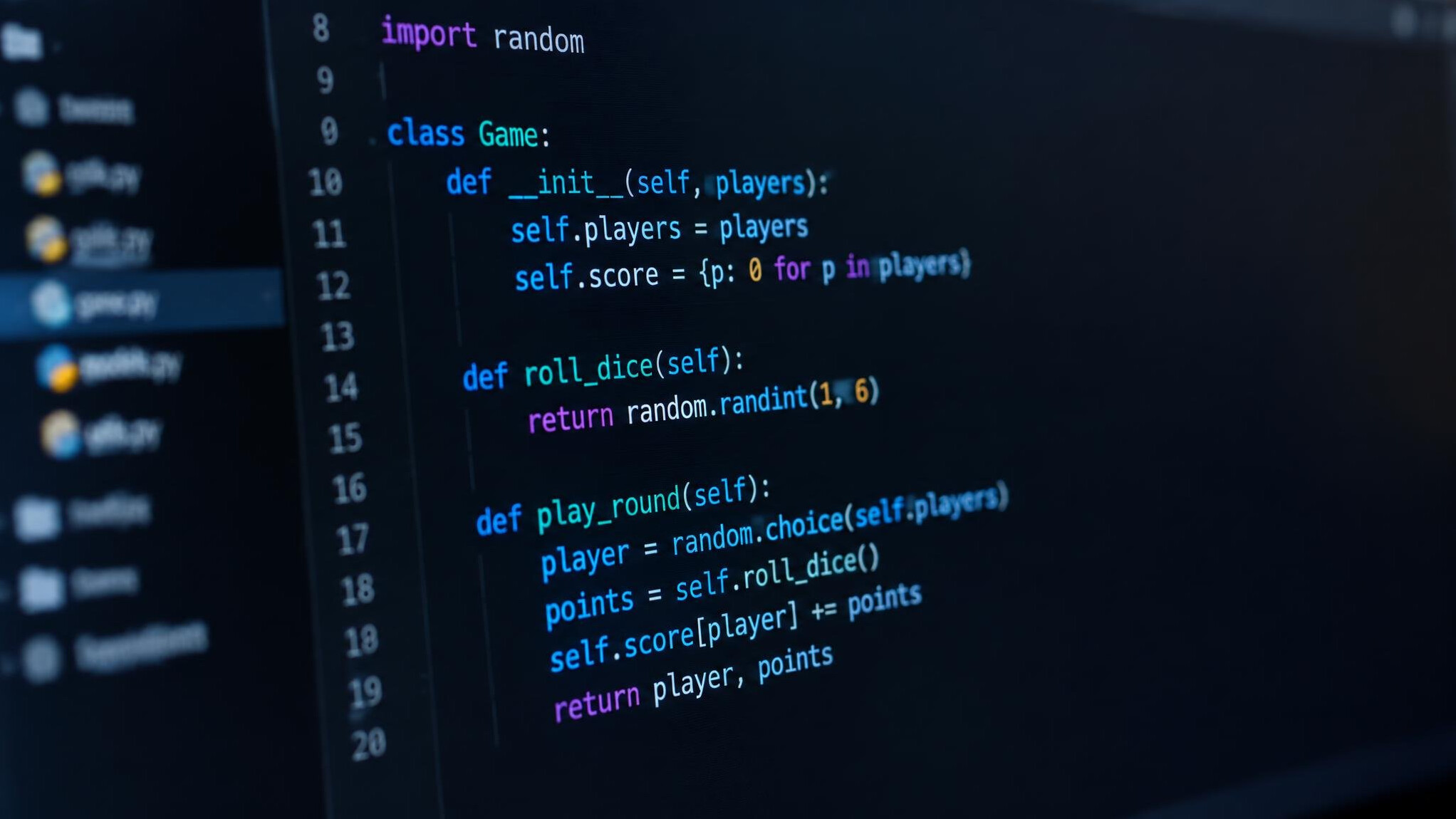 Close-up of colorful source code on a computer monitor
