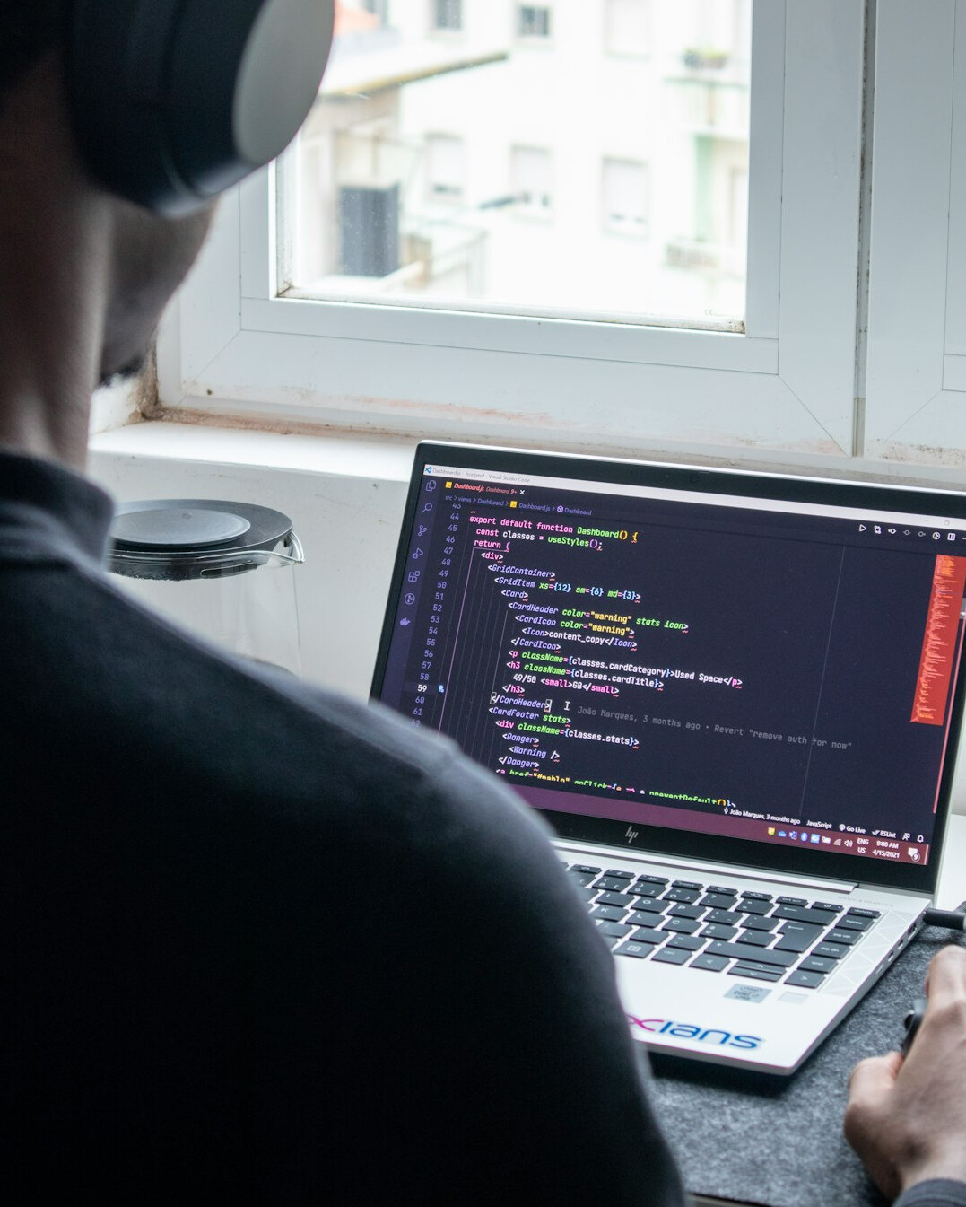 remote worker coding from home