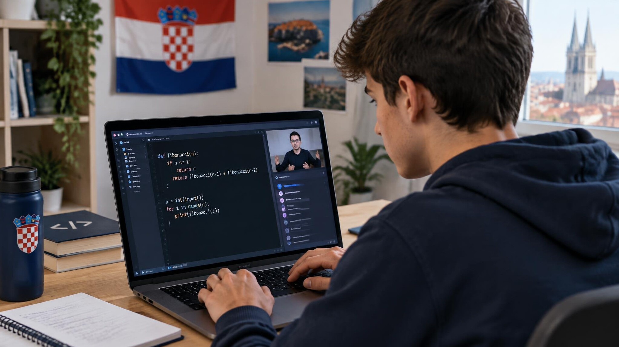 croatian student learning programming